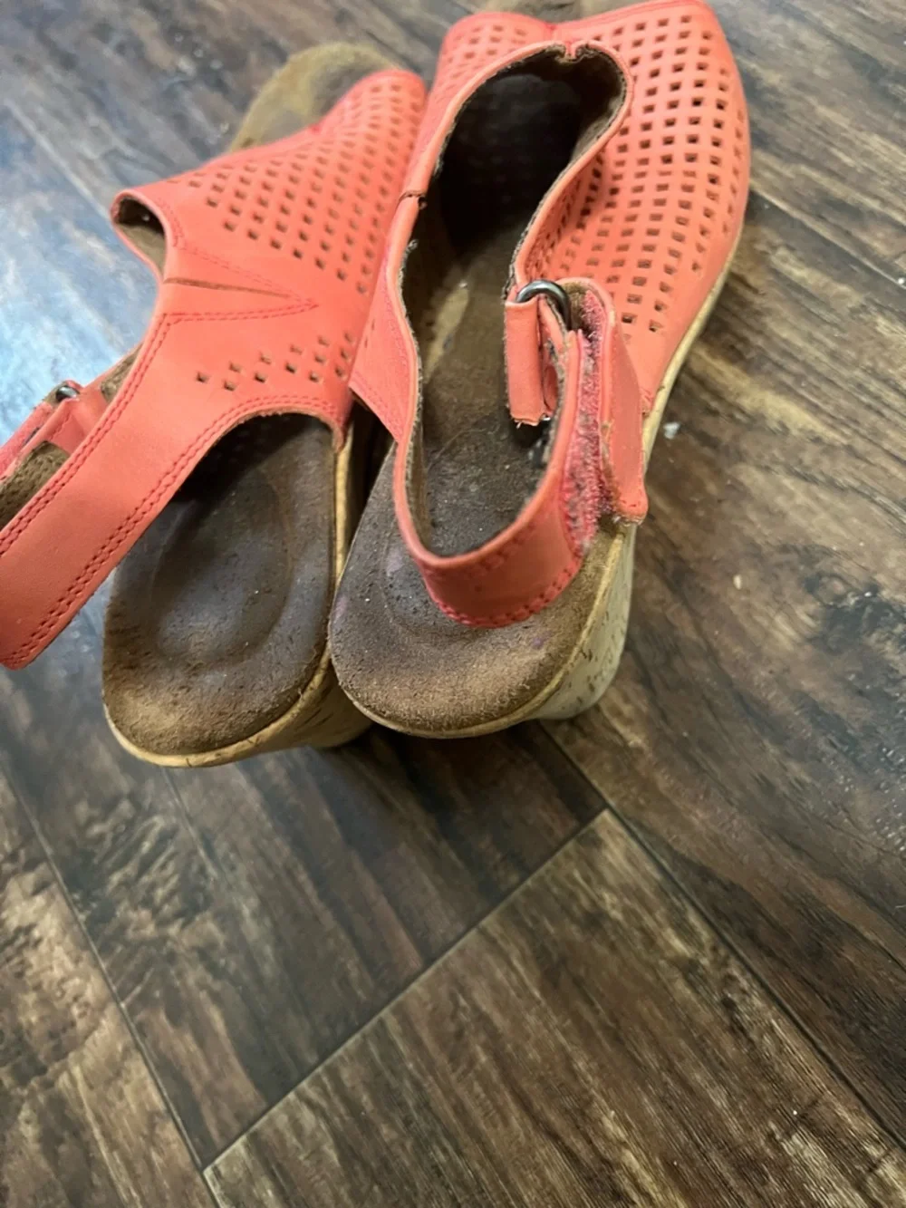 Women’s Perforated Slingback Sandals in Coral